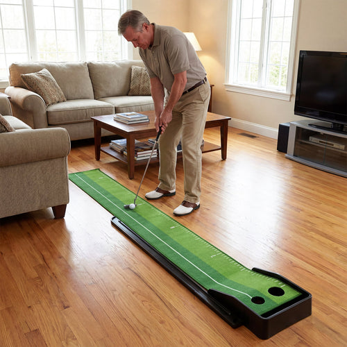 Putting Green Indoor Golf Putting Mat with Auto Ball Return 3 Putting Practice Balls